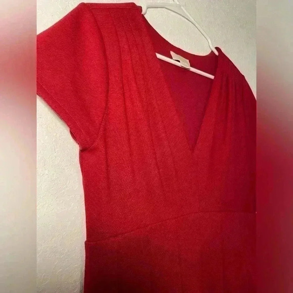 Maeve by Anthropologie Red Lincoln Center Knee Length Fit to Flare Dress Medium - Picture 7 of 8